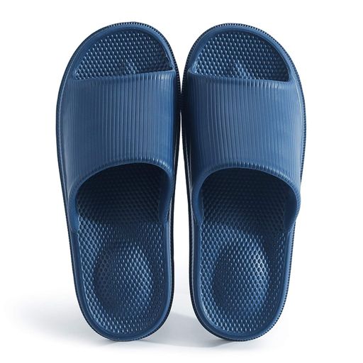 [キューエスキロ]抗菌防臭素材スリッパサンダルルームシューズマッサージ機能通気衛生超軽量静音滑り止めお風呂/室内/トイレ/来客用男女兼用ネイビーXL