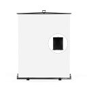 【簡単セットアップ】RAUBAY152x210センチメートル折りたたみ可能な白スクリーン背景布ポータブルリトラクタブル写真背景スタンド付き、ビデオ会議、写真スタジオ、ストリーミングに適用