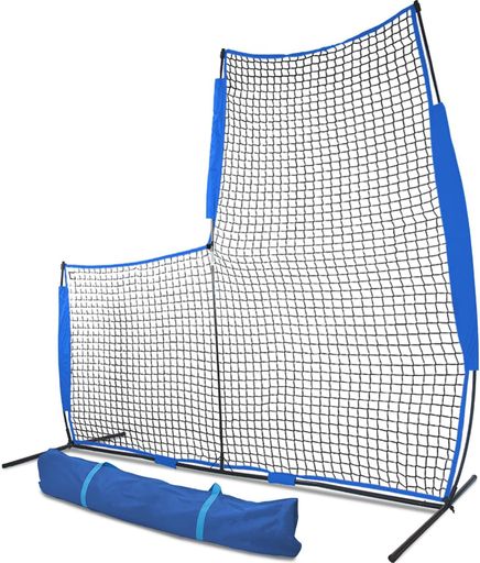 HiGood野球ネットピッチングネット防球ネット折りたたみ自宅屋外ストラックアウト練習用L字型2.1x0.9x2.1m