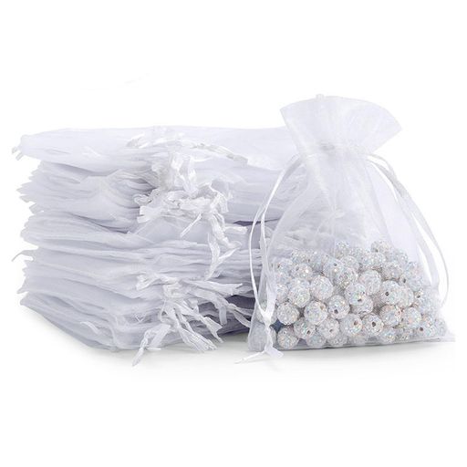 【98pcs】オーガンジー巾着ラッピング袋プレゼント袋小袋小分け袋誕生日結婚式バレンタインお返しプレゼント包装用ホワイトギフトバッグプチ袋ラッピング袋プチギフトジュエリー収納…
