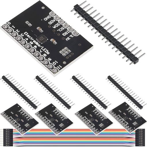 Liquid Crystal Protector - DAOKAI5個入りMPR121タッチセンサー静電容量式キーボードコントローラモジュール2.5V-3.6VDCMPR121-Breakout-V12I2Cインターフェースドライバ開発ボードピンヘッダ付き接続ケーブル、forarduino