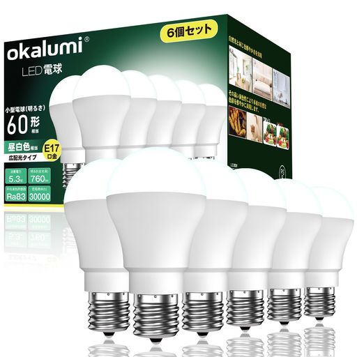 OKALUMI LEDŵ E17  60W 760LM ̩Ĵб ۸ ŵ奿 ߥ˥ץȥ󡦥ߥ˥...