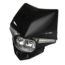 karunバイクヘッドライトカウルストリートオフロードLEDディライトヘッドランプマスクターンライト汎用(黒)