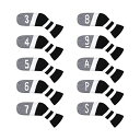 ScottEdwardゴルフアイアンヘッドカバー10個セット入りかわいい基本的に靴下の形洗濯可能耐久性ゴルフクラブヘッドプロテクターリバーシブルニット