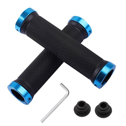 Grip - 自転車グリップ滑り止めゴム製ハンドルグリップ内径22mm左右セット六角レンチ付き疲労軽減滑り止め握りやすいMTBBMXマウンテンバイク折りたたみ式自転車クロスバイク汎用(青)