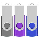 EASTBULL USBメモリ 16GB 3個セット フラッシュメモリー USB2.0 フラッシュドライブ 360° 回転式 防塵性能優れ ストラップ付き LE...