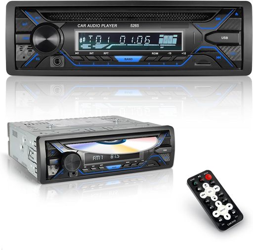 1Din 車のオーディオ メディア DVD CD プレーヤー Bluetooth 車 AUX USB MicroSD ...