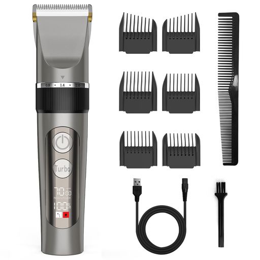 バリカン メンズ【2024革新モデル IPX7防水】3段階スピード 0.8-2.0MM刈り高さ調節 ヘアーカッター 自動研磨 USB充電式 LEDディスプレイ 水洗い可 低騒音 ツーブロック 坊主 子供 家庭 業務用 セルフカット 散髪用 電動バリカン
