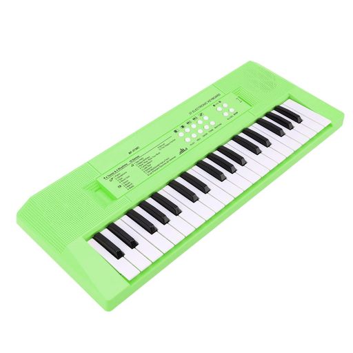 電子ピアノキーボードキッズキーボードピアノ子供37キーキーボードピアノ教育楽器おもちゃマイク付き(緑)
