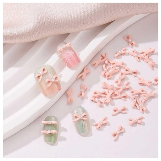 ネイルパーツリボン40個セット立体ピンク蝶結びネイルパーツ大きめ可愛いネイルパーツバレエシューズネ..