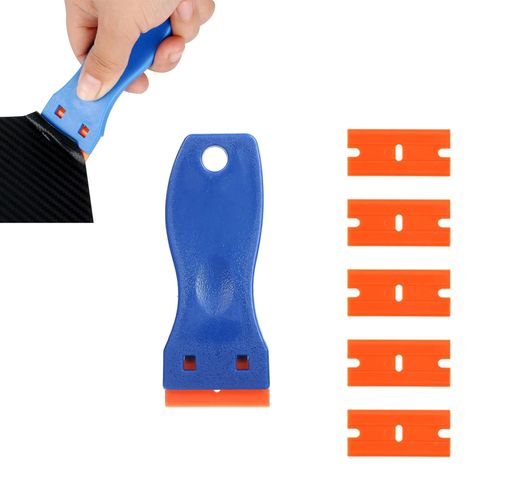 プラスチックナイフ&シートセット:自動車や家庭用に最適なスクレーパー工具-シール剥がしや接着剤はが..