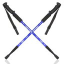 RENHE2本登山杖トレッキングポールウォーキングポール登山アルミ製高強度折りたたみコンパクト登山杖3段伸縮式超軽量滑り止め収納時65CM最長135CM(ブルー)(4)