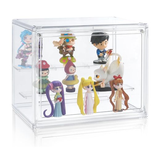 フィギュアケースコレクションケースディスプレイケース透明展示箱取り外し可能な仕切り板アクリル磁気..