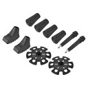 MMETERXITYトレッキングポールチップセット-ハイキングポール交換用チップ歩行スティック保護アクセサリー(黒)