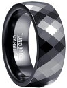 083基地 ユニセックス 男女兼用 リング 指輪 タングステン カットリング メンズ 指輪 RING ブラック 横幅8MM 真空メッキ 15号