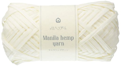 品番:- サイズ・入数:20g 50m 色・柄:Col.500 ホワイト 使用針:かぎ針6/0~8/0号、棒針8~10号 素材:マニラ麻100%