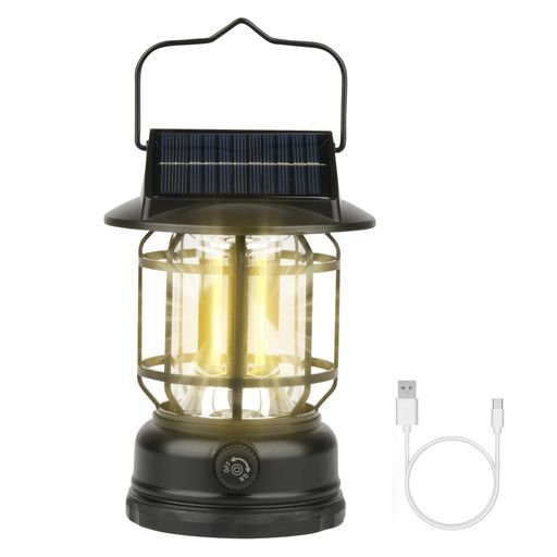 ChroleiaLEDランタンソーラー充電式キャンプランタン充電式&Type-C充電機能高輝度防災・アウトドア用防..