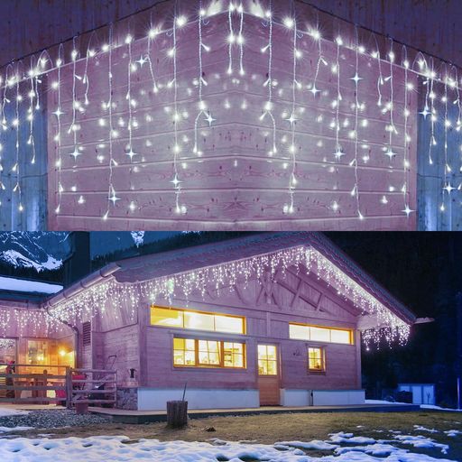 cshareLEDイルミネーションライト200LEDストリングライトつららライトベランダライトアイシクルライト8..