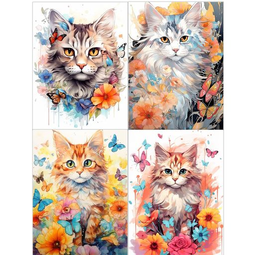 樂天商城 - JISHSHAY ダイヤモンドアート 4枚セット 30x40cm ダイヤモンドアート 猫 ビーズアート 上級者 5D ダイヤモンドアート 花 ダイヤモンドペインティング 初心者 ダイヤモンドアート 蝶 人気 手芸…