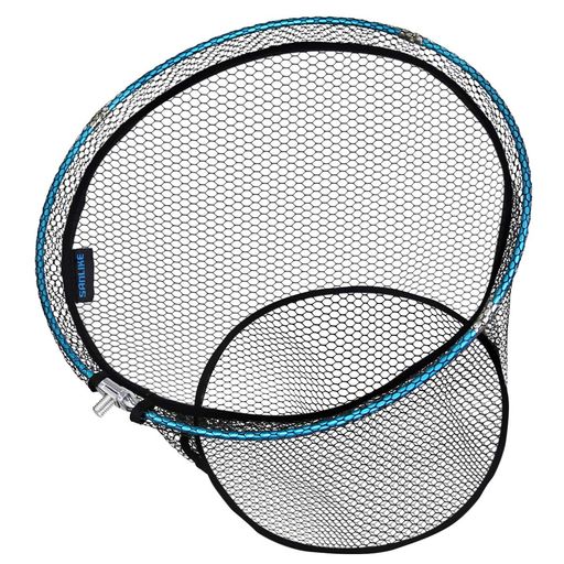 SANLIKEタモ網ランディングネットラバーネットアルミフレーム釣りネット折りたたみ玉枠大型たも網釣り成功率アップ玉網(ブラック、55CM)