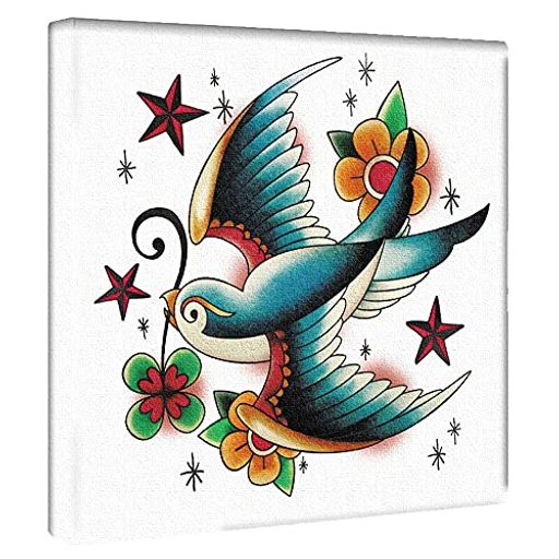 鳥 花 アートパネル 30cm x 30cm 日本製 ポスター おしゃれ インテリア 模様替え リビング 内装 星 アート カラフル ファブリックパネル ol-8380-tragar
