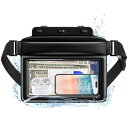 JOTO防水ケースフロート式完全防水IPX8認定大容量防水ポーチ小物入れ透明ドライバッグお風呂水泳シュノーケリング水中写真(ブラック)
