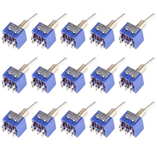 15個セットミニマイクロトグルスイッチ3ピン2ポ/3ピン