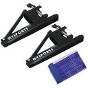 PATIKIL 6フィート折りたたみ式卓球ネットとポストセット トレーニング競技用ポータブルピンポンメッシュネット 高さ最大1.77”まで調節可能 黒ブルー