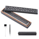 CEREMONYお香立て横置き安全ーアッシュキャッチャー付きスティック用棺スタイルインセンスボックス瞑想ヨガスパルーム装飾用(ブラウン)