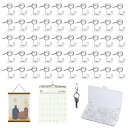 石膏ボードピンフック壁画鋲-YOKELLMUX石膏ボードフック50個入賃貸壁掛け押しピン目立たない壁掛けフックピンフック壁傷つけない耐荷重1kg時計絵画額縁カレンダーポスター穴が目立たない…