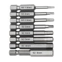 六角レンチビット精密ドライバーセット6.35MM磁気吸着ヘキサゴンビット50MM長H1.5-H8電動ドライバービット工具8本入り