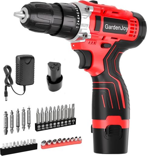 12V 充電式 電動ドリル ドライバー セット 多機能 28N・m 木材金属の穴開け 25+1段...