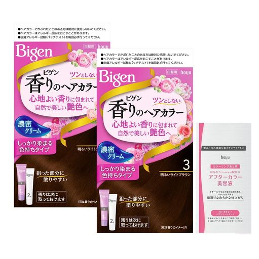 白髪染め ホーユーホーユー ビゲン 香りのヘアカラークリーム 3 (明るいライトブラ...