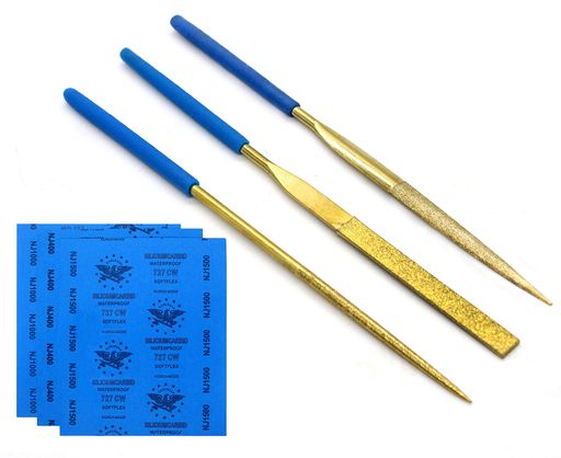 ヤスリ3本セットプラモデル工具金属耐水サンドペーパー3枚入り(#400・#1000・#1500)クラフトツール(3)