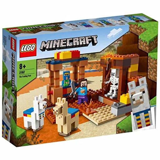 このセットには、想像力を無限に広げるマインクラフトごっこのひらめきがいっぱいです!鉱山爆破やスケルトンとの攻防、ナゾの行商人やラマ2体も登場します。 マインクラフトのキャラクターのスティーブ、行商人、スケルトン、ラマ2体が付属しています。爆破する鉱山や交易所などの楽しい機能も満載です。 スティーブと一緒にマインクラフトのアクションを楽しみましょう。逃げ出したラマを追ったり、鉱山爆破やスケルトンとの戦いに巻き込まれたり、あげくの果てに交易所は空っぽ?いや、落ち着いてハンドルを回してみよう。隠されたアイテムが見つかります! ゲームのマインクラフトをプレイしたことがなくても、たくさんのキャラクターたちと一緒に楽しく遊べます。大好きなゲームをもっと楽しみたいお子さまへのクリスマスやお誕生日のプレゼントにもぴったりです。(対象年齢:8才以上) サイズは、高さ約14cmx幅約14cmx奥行約9cmです。遊び方はいろいろ!組み立てや組み替えを何度でも楽しめ、レゴ マインクラフトシリーズの他のセットと組み合わせれば、遊びの可能性はどんどん広がります。