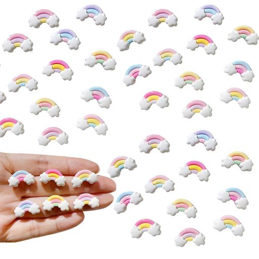 PNHAEHレーション素材【ランダムな色の混合】ハート型ハート&リボン水玉リボンかわいいミニ光沢あるレ..