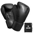 パンチンググローブ ボクシンググローブ LANGRAY BOXING GLOVES 立体構造 肉厚クッション キックボクシング スパーリング 空手 ムエタイ 格闘技 良質PUレザー ジム用 (12OZ 黒い色)