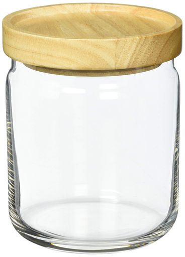 乐天商城 - アデリア(ADERIA) スタックストック M 680ml 保存容器 ガラス キャニスター 密閉容器 調味料入 瓶 密閉 コーヒー豆 木蓋 木製 蓋 M6255