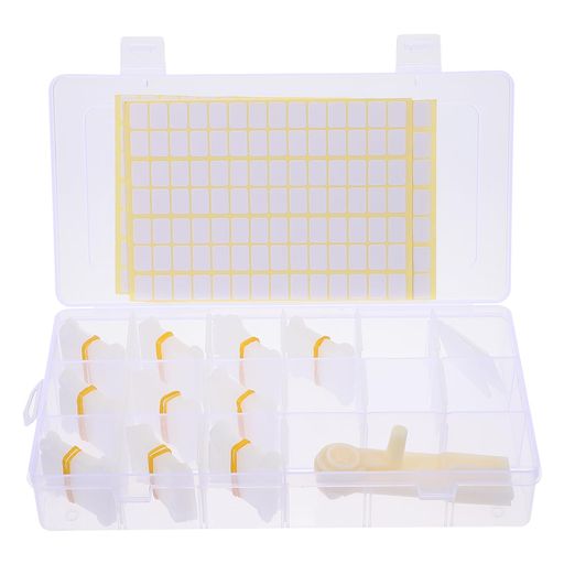VILLCASE1刺しゅう糸収納セット透明プラスチック製18格収納ケース100枚糸巻き板手動巻き取り機ステッカ..