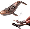 Doyimeお香立て香炉仏壇用香炉クジラの香炉線香立て魚の香立て風水魚の像お香置き香皿香座風水動物置物使いやすい香灰がこぼれない陶芸書斎瞑想開運睡眠読書摆件装飾品合金真鍮カラー…