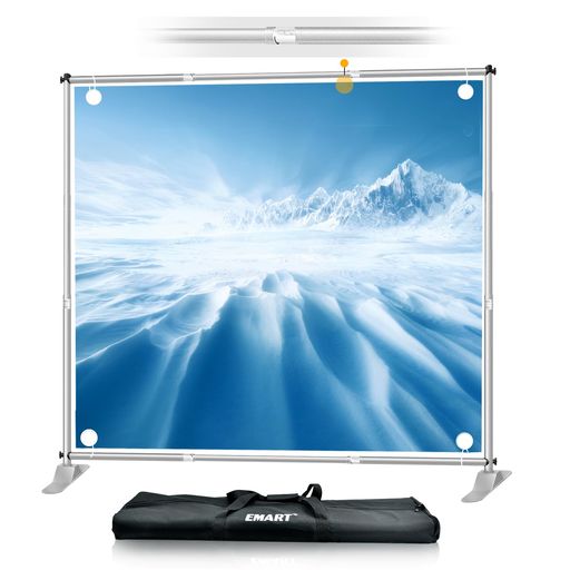 EMART背景スタンド背景バナースタンドシルバー240X240cm撮影スタンド伸縮式幅、高さ調節可能合金製高耐..