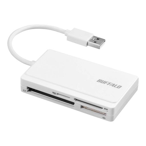 バッファローBUFFALOUSB2.0マルチカードリーダーケーブル収納モデルホワイトBSCR308U2WH バッファローBUFFALOUSB2.0マルチカードリーダーケーブル収納モデルホワイトBSCR308U2WH