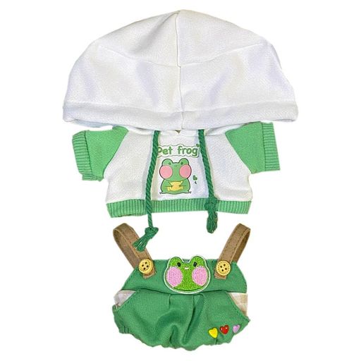 乐天商城 - niannyyhouse 20cm ぬいぐるみ 服 カエル 子犬 ラム ペンギン パーカー ビブパンツ 綿人形 アクセサリー 着せ替え (a-1)