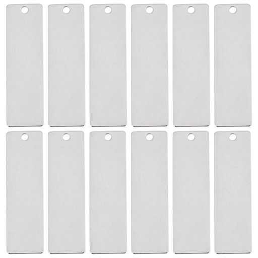 SUNNYCLUE1箱30個45mmネームタグブランクタグステンレスチャームブランクタグブランクペンダント長方形..