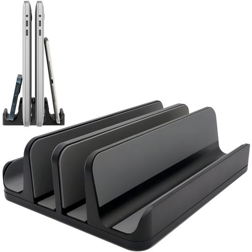 MacBookスタンド縦置きノートパソコンスタンドアルミ製【幅調整可能・2台同時収納】冷却省スペースMacB..