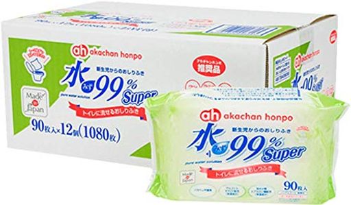 アカチャンホンポ 赤ちゃん本舗 水99% Super トイレに流せる おしりふき 90枚x12個