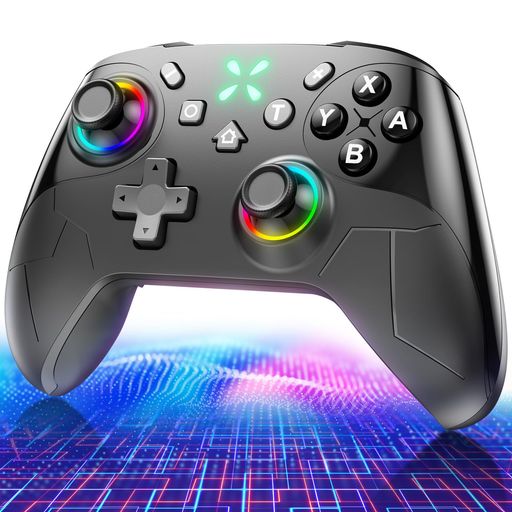 Switch 2 コントローラー ダブルホール機能 Switch1/2代对応【2025革新モデル】スイッチ プロコン TURBO自動連射機能 6軸ジャイロセンサー搭載 4階段HD振動 背面ボタン付き 9色RGBライト ゼロ遅延 …