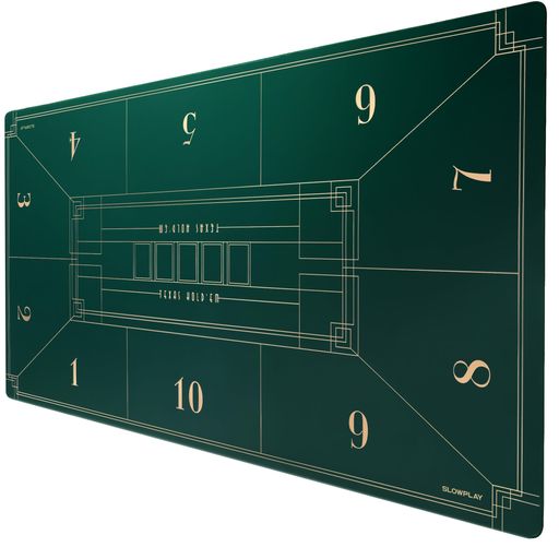 SLOWPLAYNASHポーカーマットテキサスホールデム240X120CM|アール・デコ調プリントポータブルプレイマット滑らかな手触り騒音軽減あふれるキャリケーバッグ付き(グリーン)