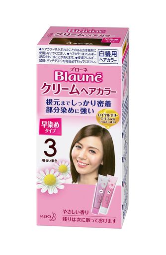 香り カラー:3明るい栗色 香り:やさしいフローラルの香り 部分染め向きクリームタイプの早染めヘアカラー 根元や気になる生えぎわ・分け目まで短時間できれいに染まる ロイヤルゼリーエキス(うるおい成分)、カモミルエキス(毛髪保護成分)配合