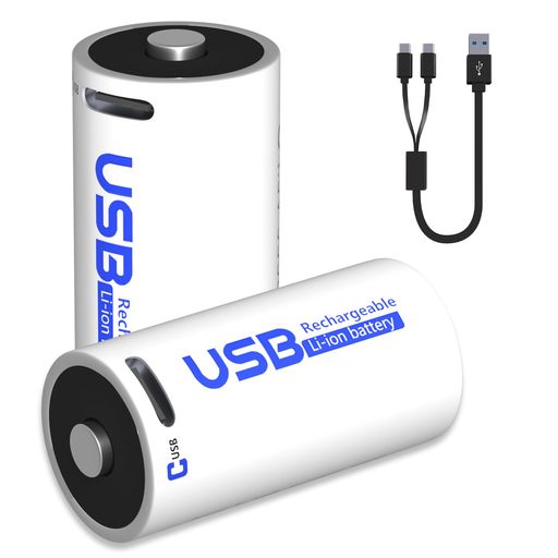 MoSpace 単3形 USB充電式充電池 リチウムイオン電池 単三電池 AAセル 定格1.5V 2550mWh(1700mAh) 約1000回繰り返し充電 USB-C充電 PSE認証済み 4-in-1 USB-C充電ケーブル付き 4本セット